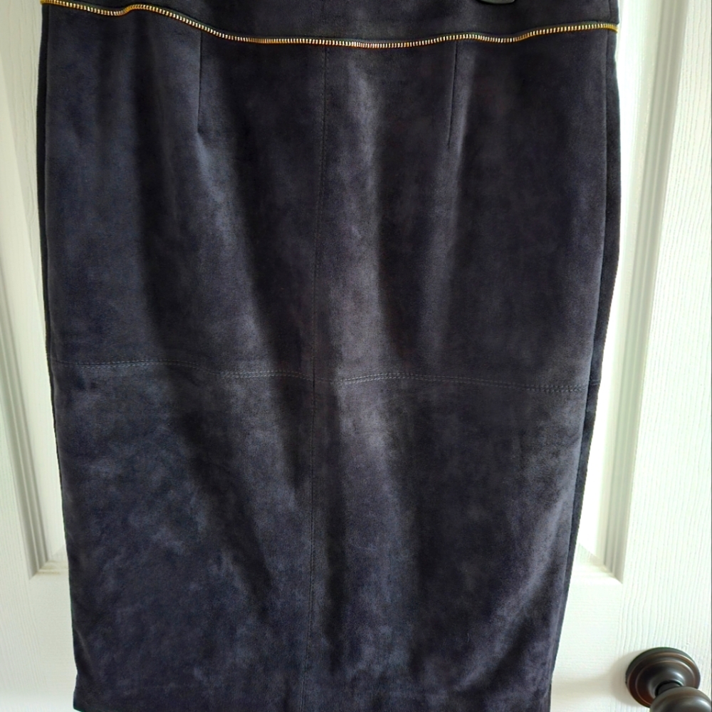 Calvin Klein faux suede skirt, size 8 navy blue